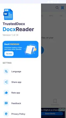 Office Word Reader Docx Viewer android App screenshot 2